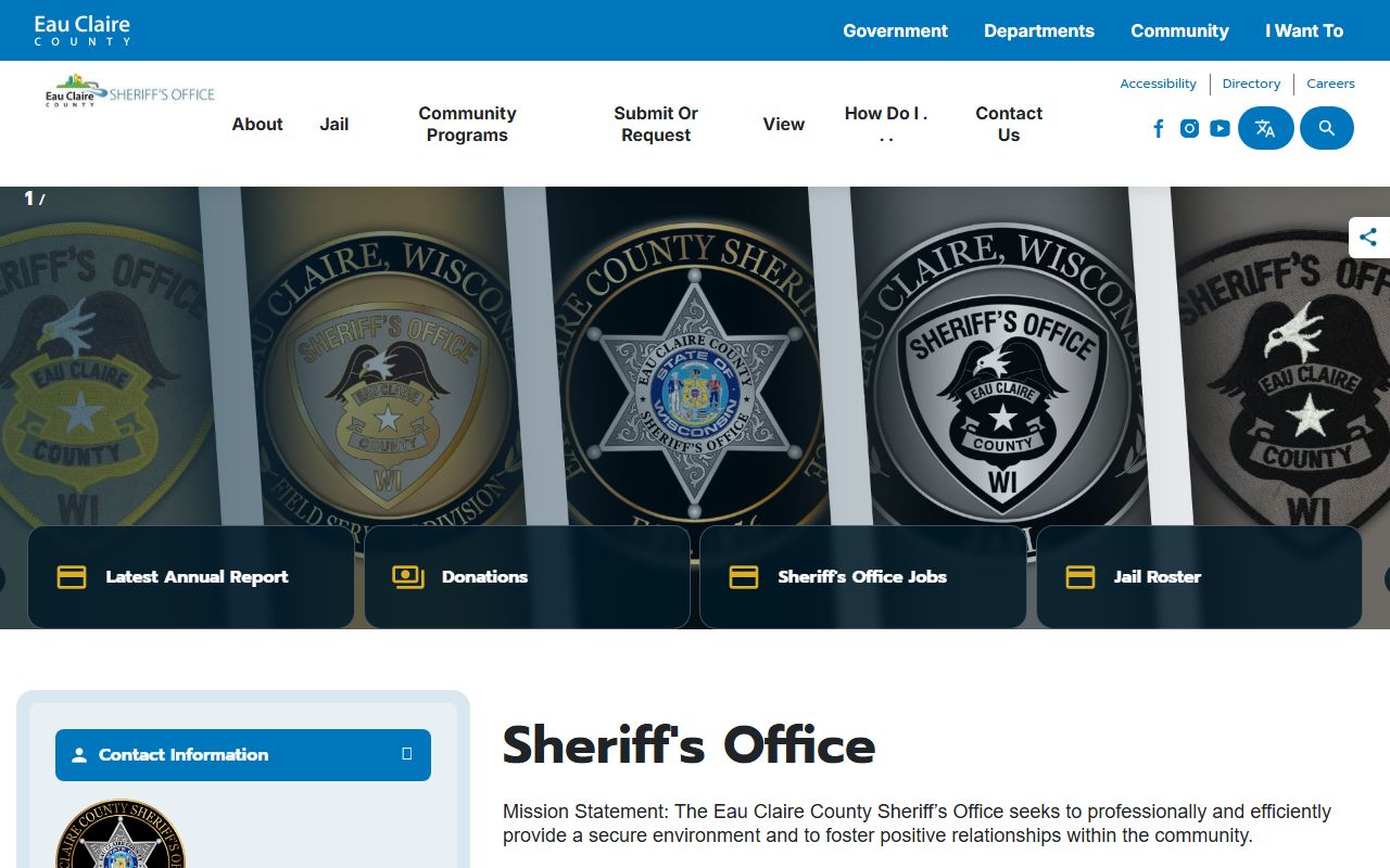 Eau Claire Jail Roster source image from Eau Claire County Sheriff