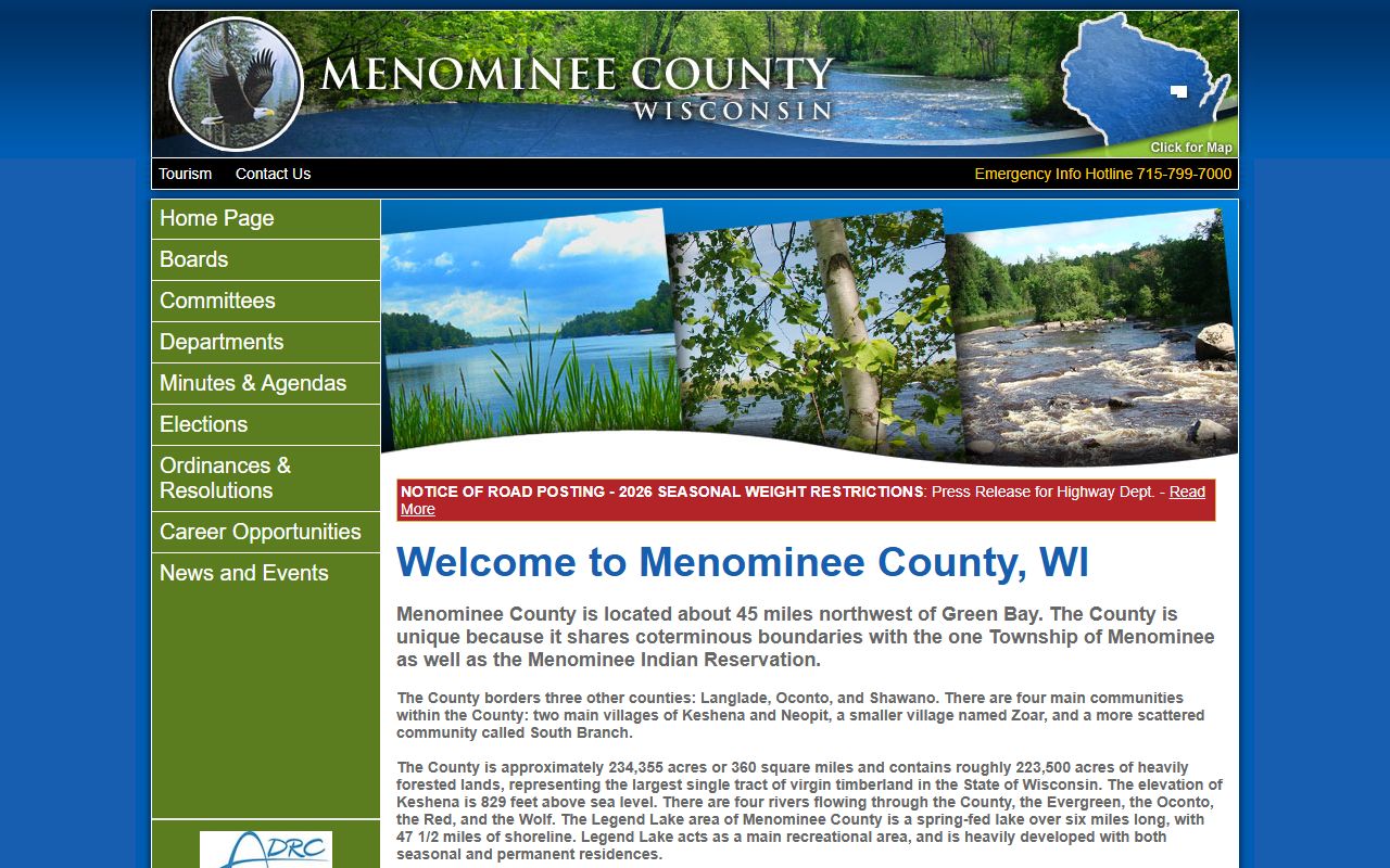 Menominee County Jail Roster source image from Menominee County Government