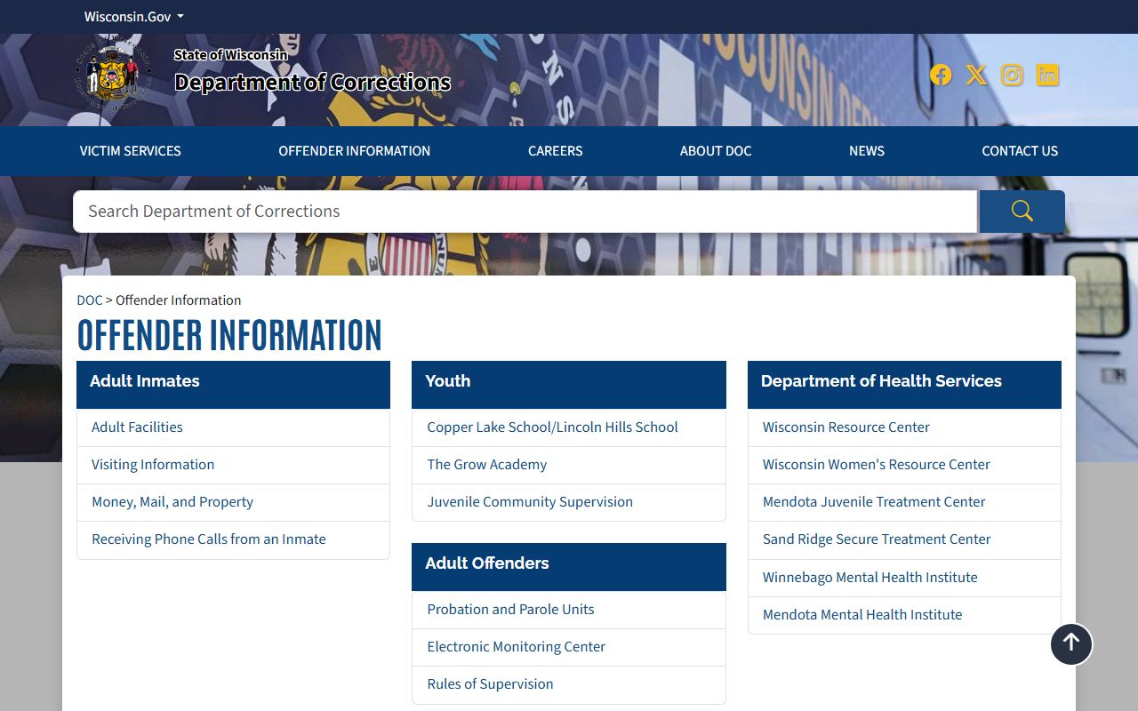Wisconsin Jail Roster source image from Wisconsin DOC offender information portal